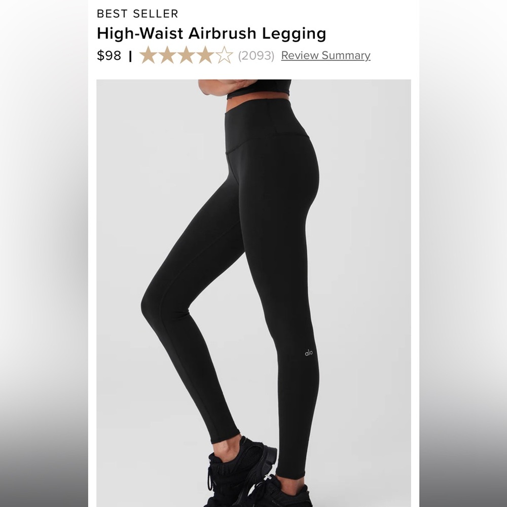 Alo Yoga High-Waisted Airbrush Legging, Size Medium
